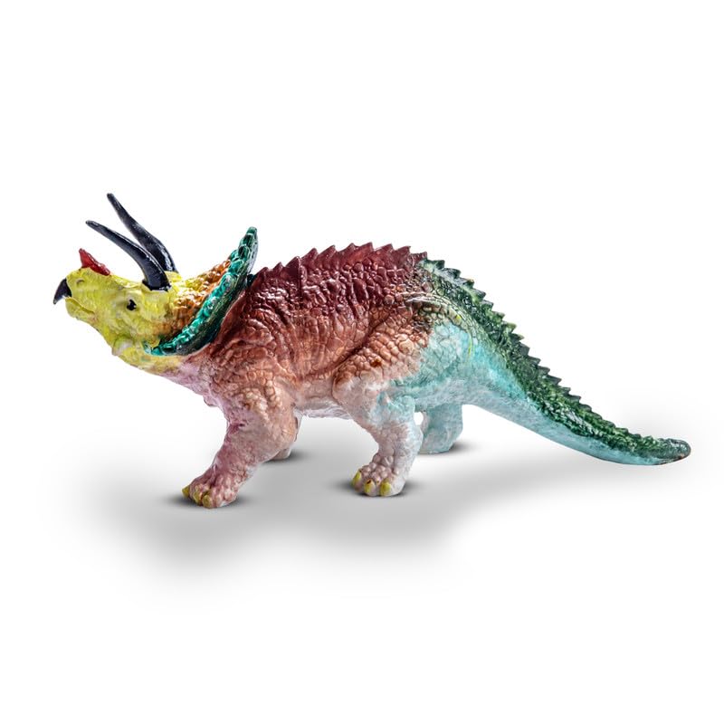 Kimon Toys Paint Your Own 3D Dinosaur - Triceratops with 6 Washable Colour & Brush l Activity Art & Craft Kit for Boys & Girls | Model Fun Toys for Kids Educational Learning Games- Children DIY Kit