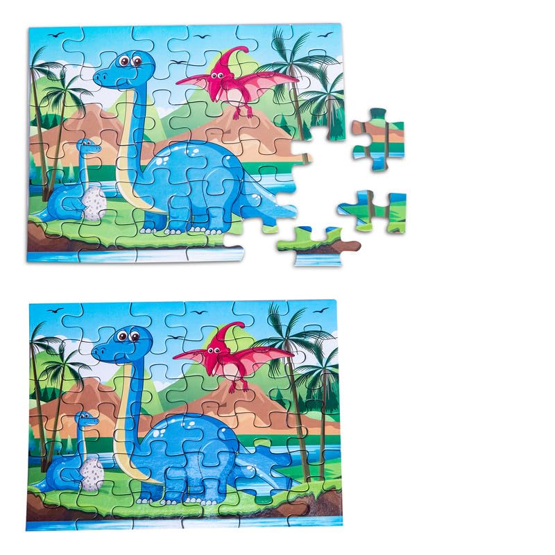 Kimon Toys Jigsaw Puzzle Dinosaur, Double Sided Wipe & Clean, Travel Friendly