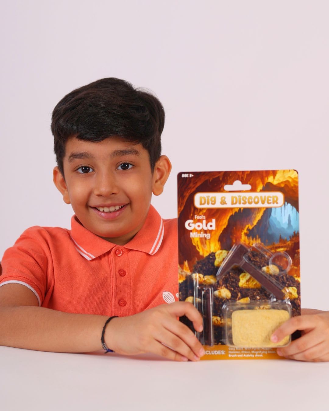 Dig & Discover Fool's Gold Excavation Kit Pyrite Nugget Fun Education Toys for Kids | Science Kit Educational Realistic Toys Gifts for Boys and Girls. Activity Toy Kit Set.