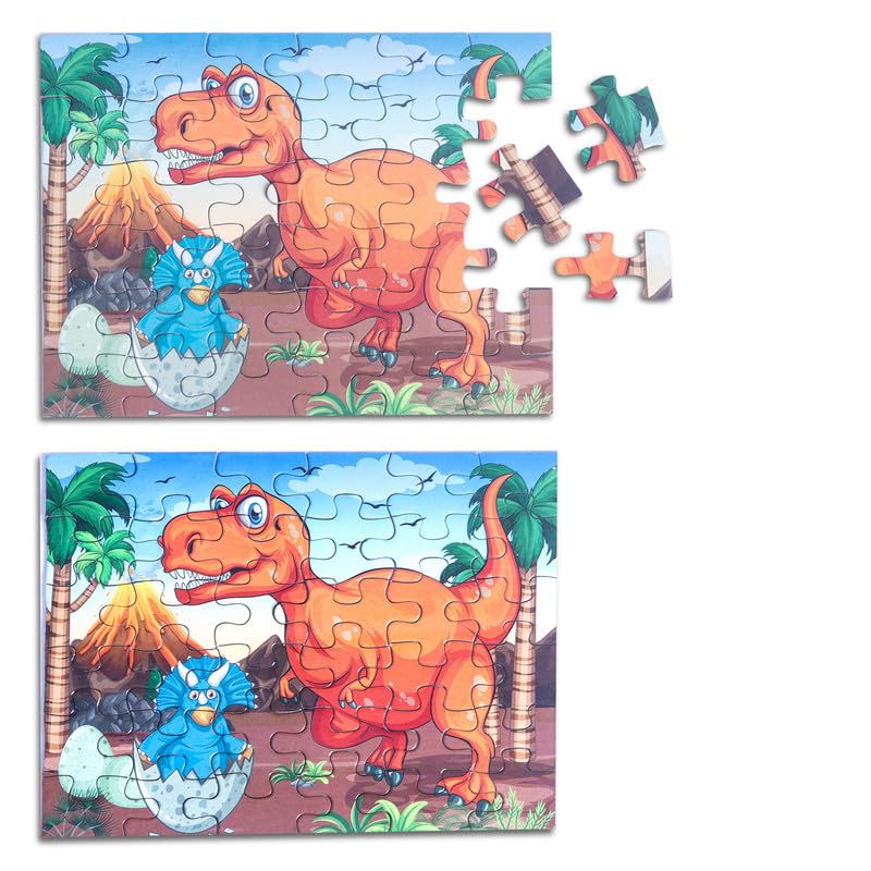 Kimon Toys Jigsaw Puzzle Dinosaur, Double Sided Wipe & Clean, Travel Friendly