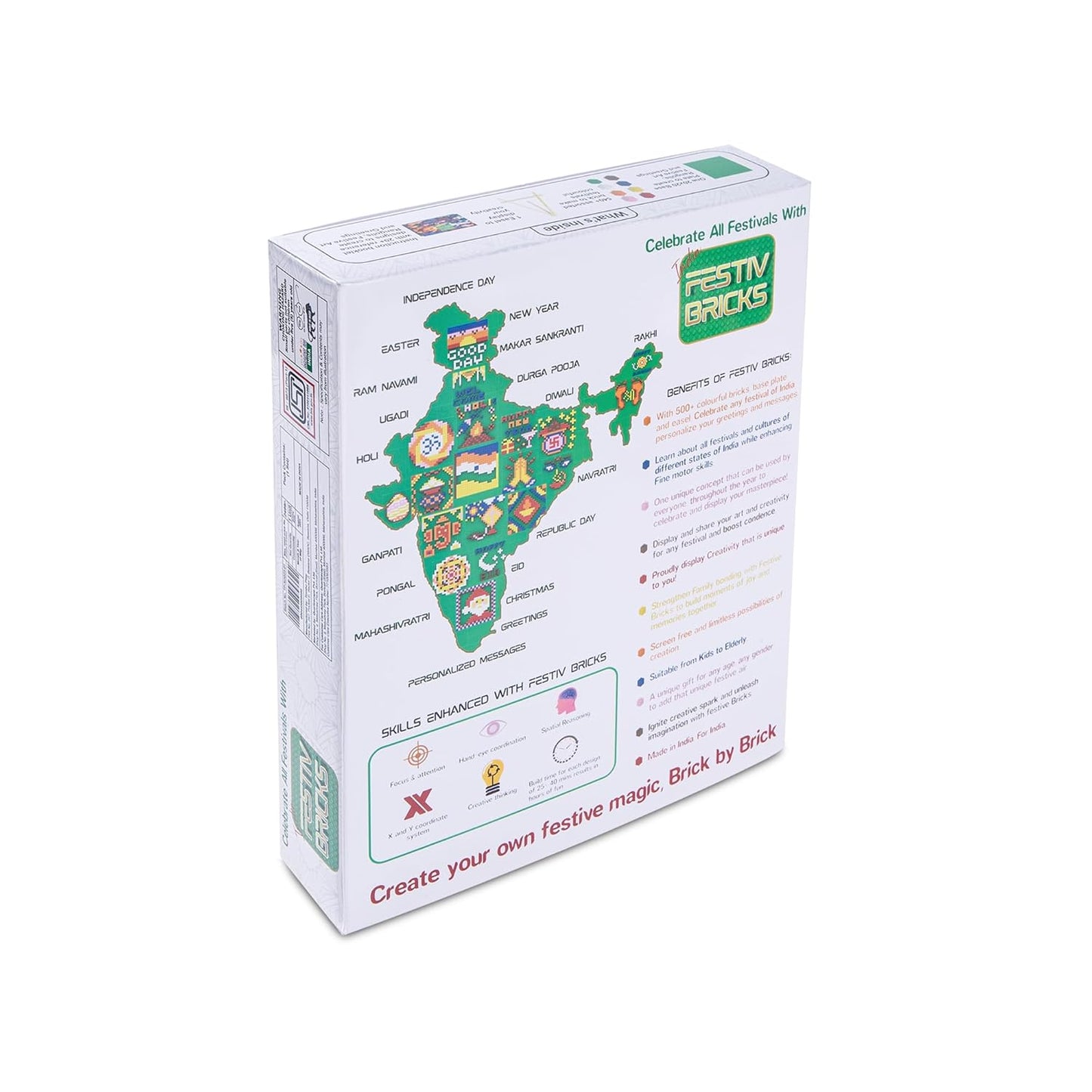 India Festival Building Block Toy, Age 5 to 99+, Diwali, Christmas, Eid, Republic Day, Other Festivals and Occassions | Educational STEM | Gift for Kids and Adults