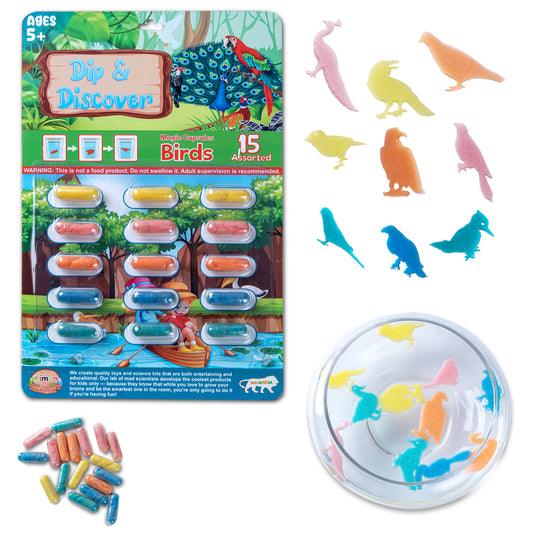 Dip & Discover Grow in Water Magic Capsules (15 per Pack = 15 Capsules) Made in India Surprise Toy Summer Fun Birthday Gift Real Designs & Bright Colours for Boys & Girls (1 Pack)