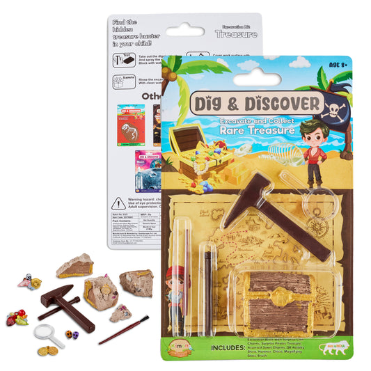 Dig & Discover Treasure Chest Excavation Kit with Oceanic Adventure | Fun & Educational Toy for Boys & Girls | Pirate-Themed Activity for Kids