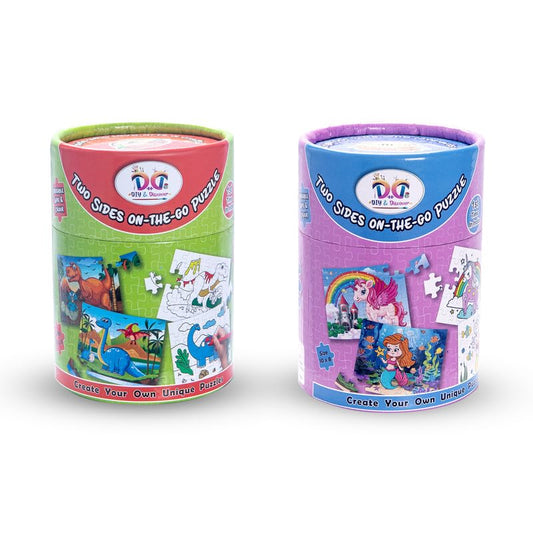 Kimon Toys Unicorn/Mermaid Jigsaw Puzzle, Double Sided Wipe & Clean, Travel Friendly, Re-usable