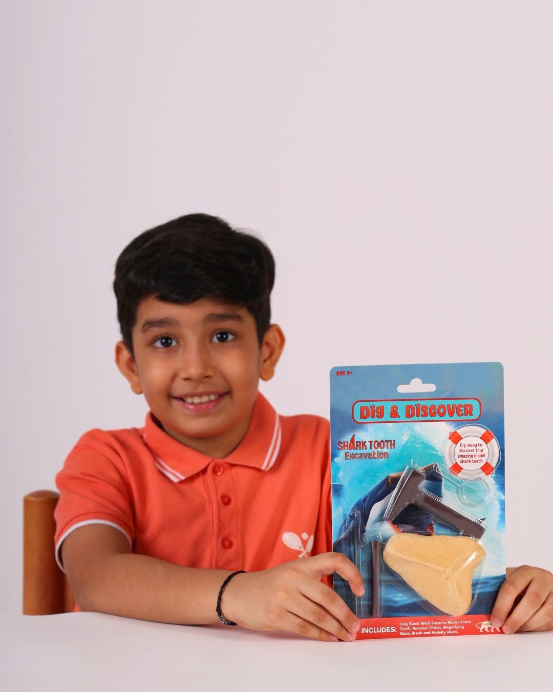 Dig & Discover Shark Tooth Excavation Kit Fossil, Shark Science Toy Gift for Kids Age 5+ | Fun & Educational Activity for Kids | STEM Toys Activities Kits for Boys and Girls