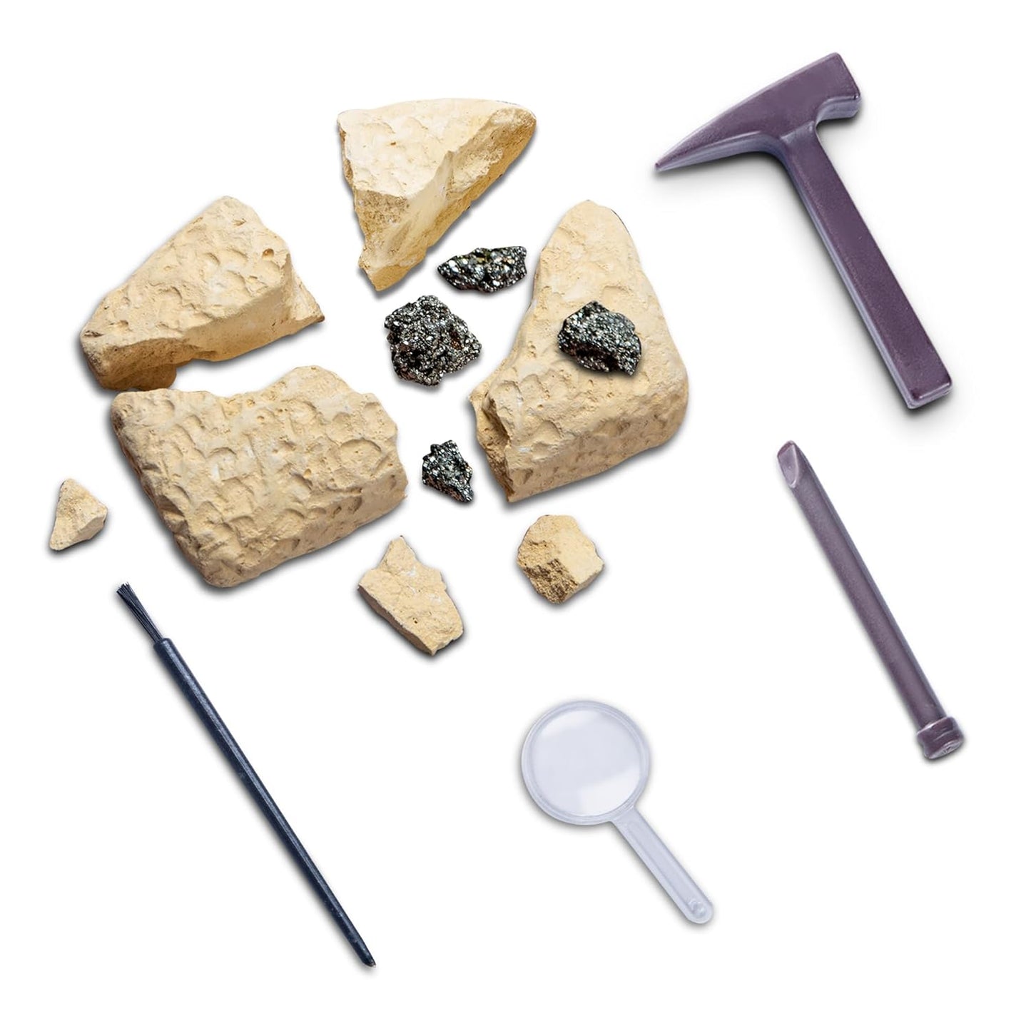 Dig & Discover Fool's Gold Excavation Kit Pyrite Nugget Fun Education Toys for Kids | Science Kit Educational Realistic Toys Gifts for Boys and Girls. Activity Toy Kit Set.