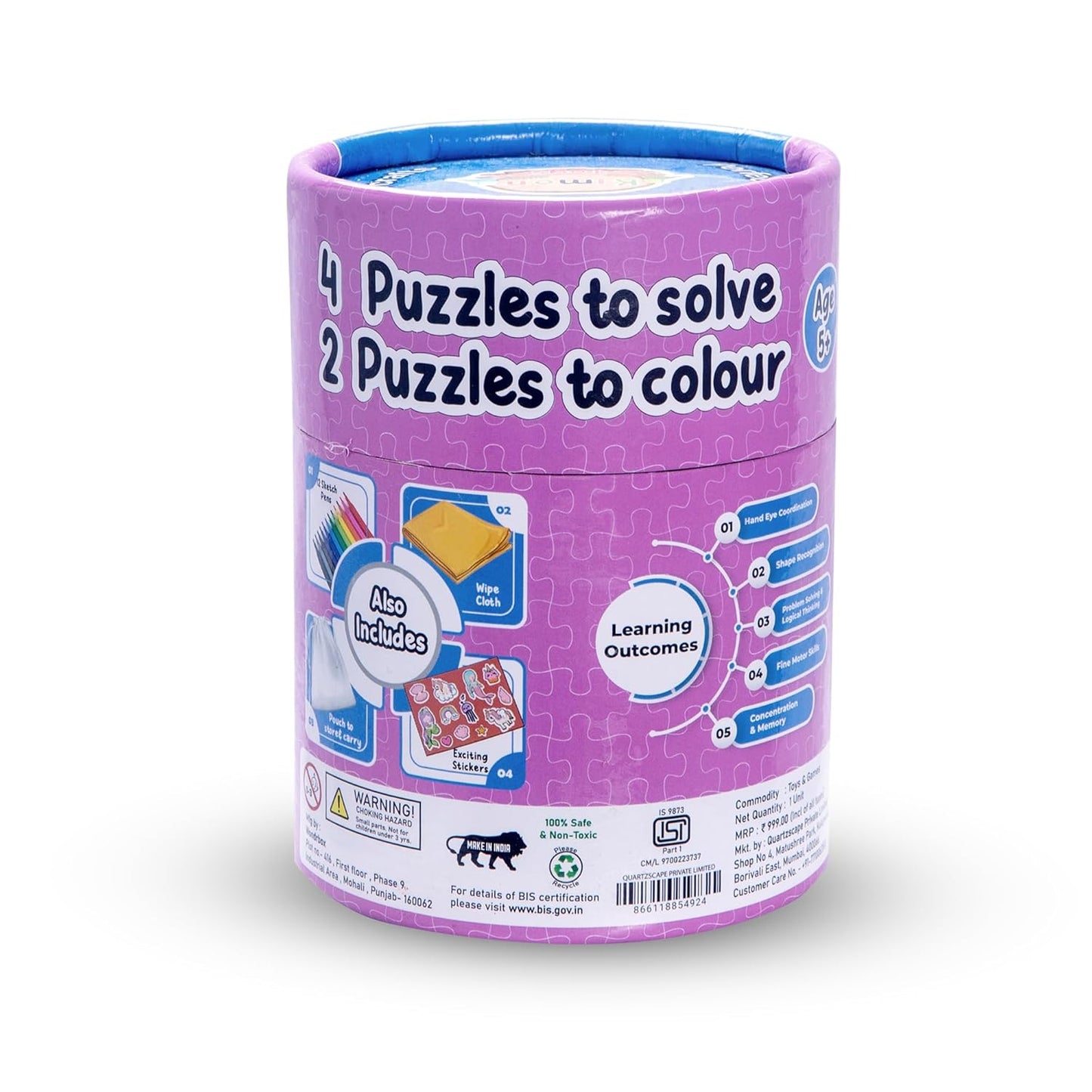 Kimon Toys Unicorn/Mermaid Jigsaw Puzzle, Double Sided Wipe & Clean, Travel Friendly, Re-usable