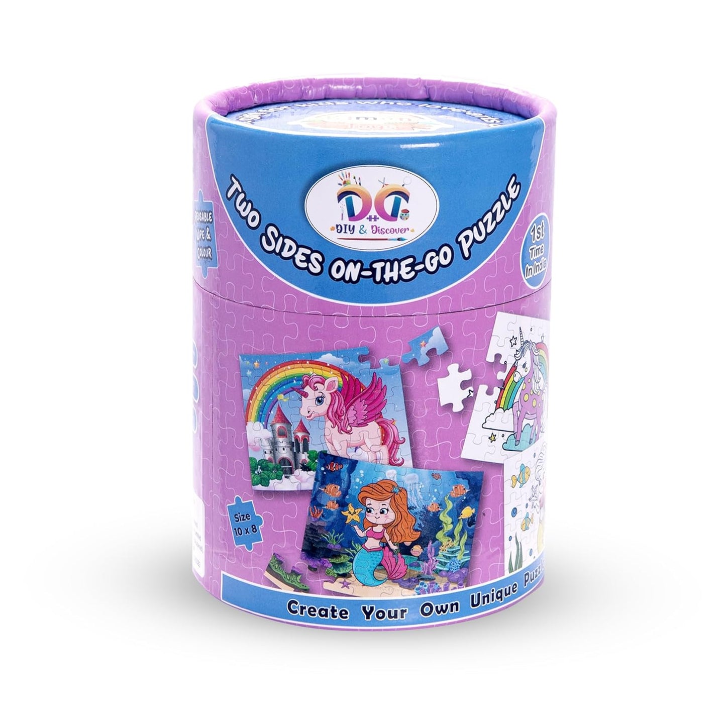 Kimon Toys Unicorn/Mermaid Jigsaw Puzzle, Double Sided Wipe & Clean, Travel Friendly, Re-usable