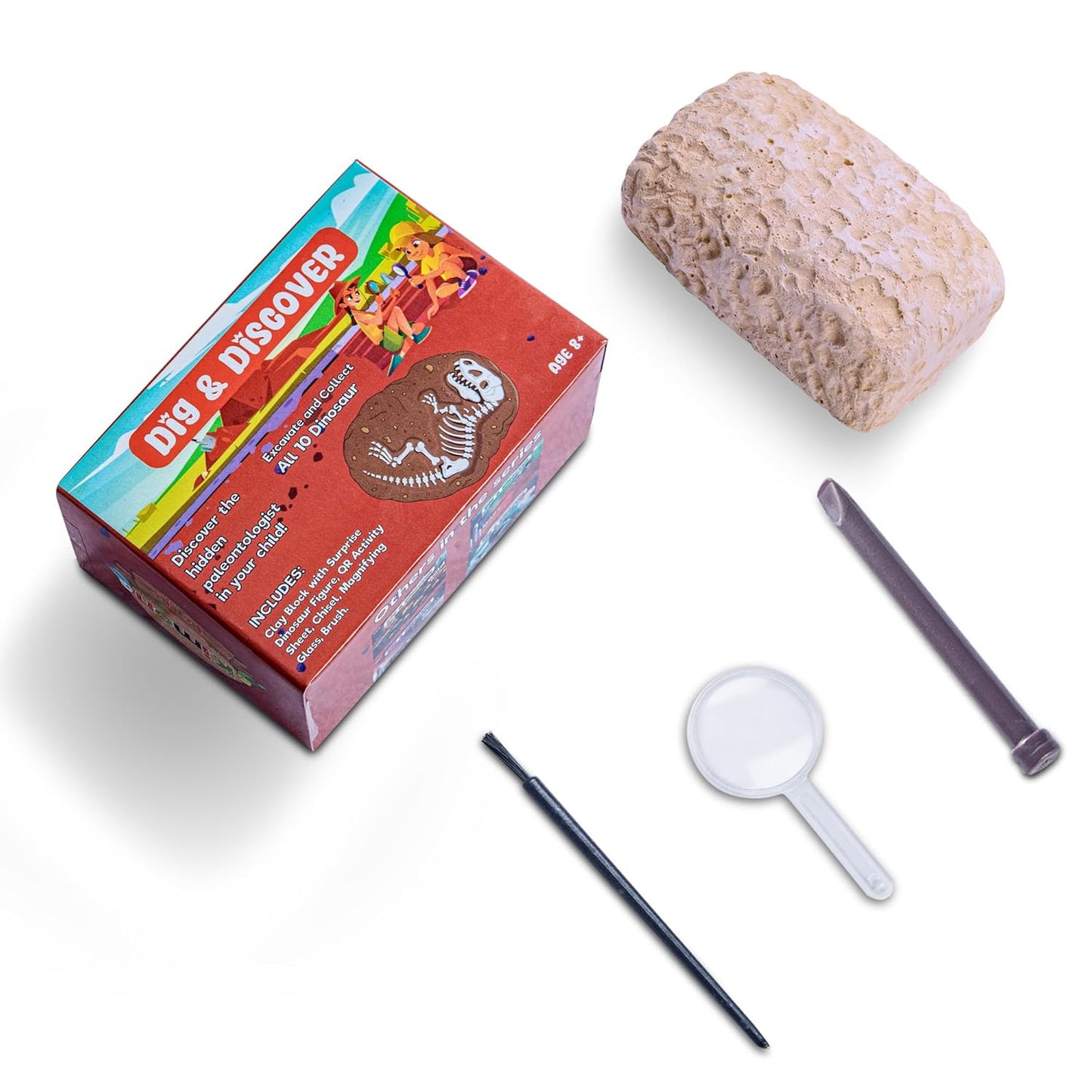 Dig & Discover Excavation of Gold and Dino with Pyrite Nugget and Dino Surprise Fun Education Toys for Kids | Science Kit Educational Realistic Toys Gifts for Boys and Girls. Activity Toy Kit Set.