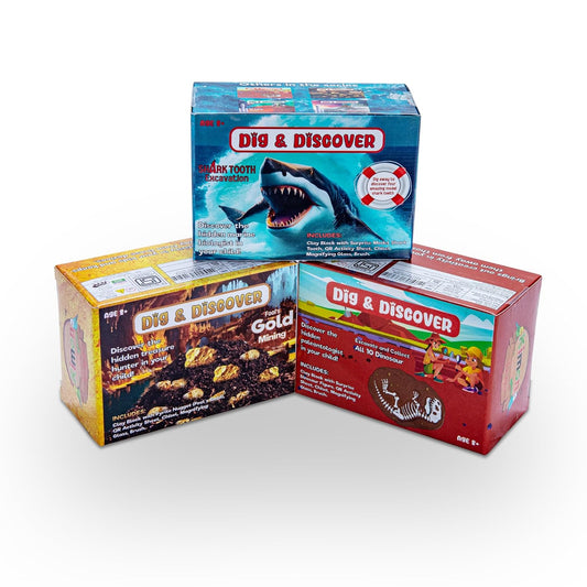 Dig & Discover - Excavation Box - Combo 4 - Dino + Gold + Shark