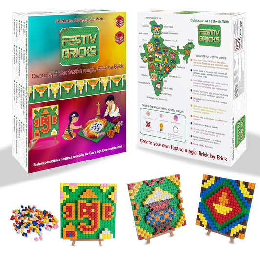 India Festival Building Block Toy, Age 5 to 99+, Diwali, Christmas, Eid, Republic Day, Other Festivals and Occassions | Educational STEM | Gift for Kids and Adults