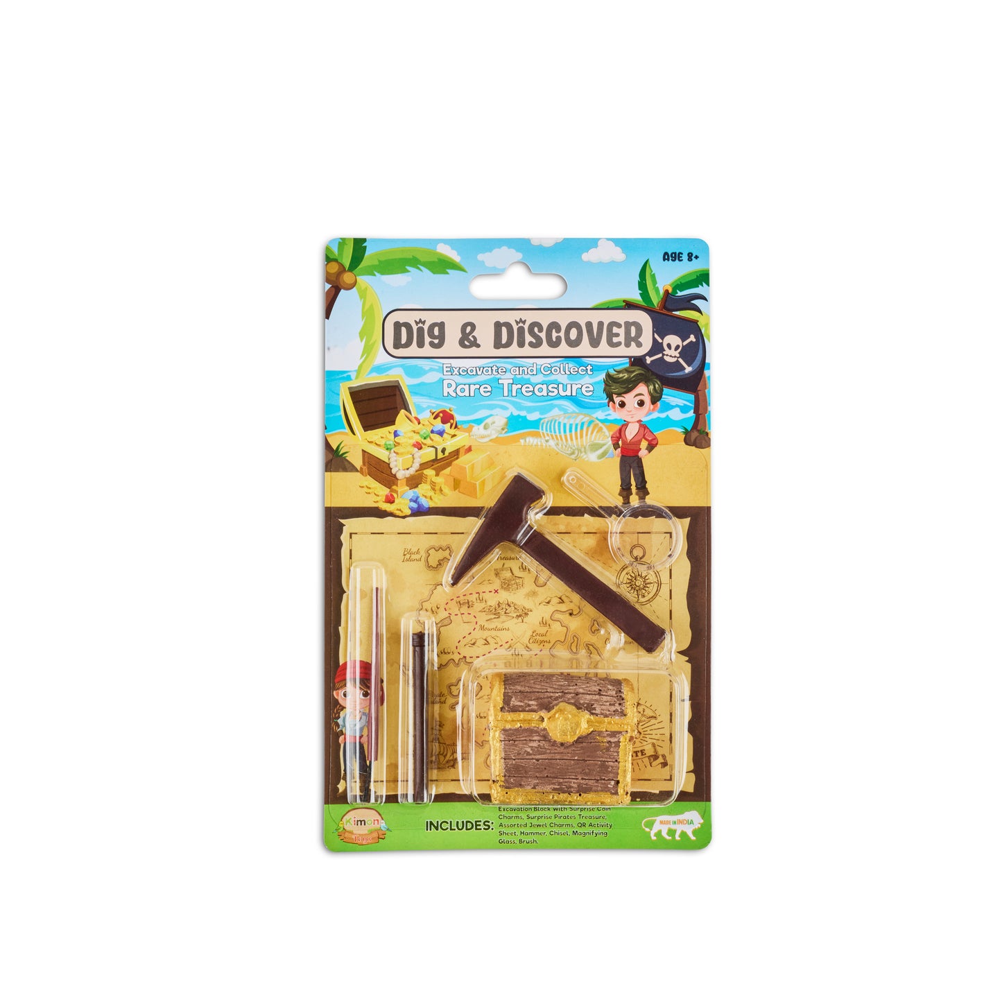 Dig & Discover Treasure Chest Excavation Kit with Oceanic Adventure | Fun & Educational Toy for Boys & Girls | Pirate-Themed Activity for Kids
