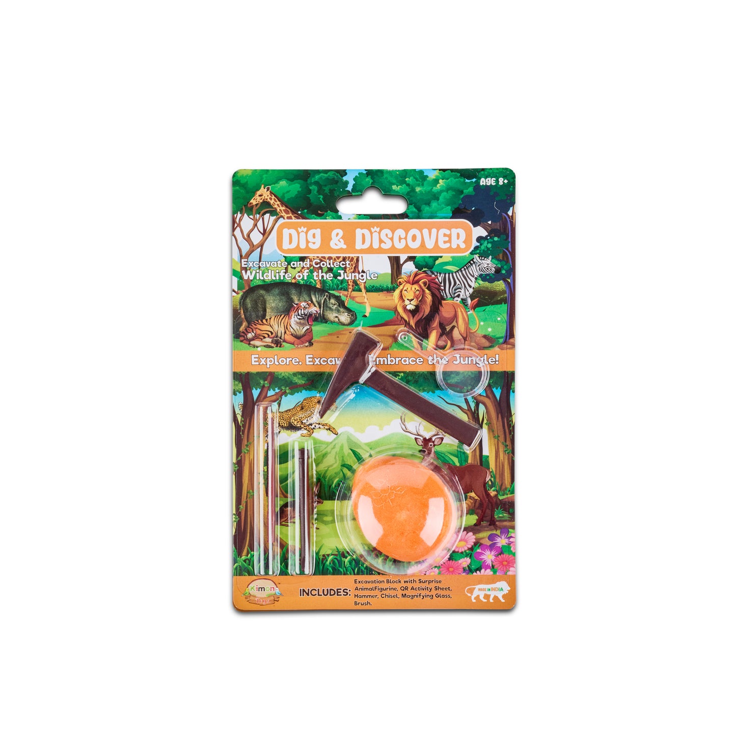 Dig & Discover Jungle Animal Excavation Kit - Animals Fun Educational Toys for Kids | Science Activity Set with Realistic Toys - Gifts for Boys and Girls